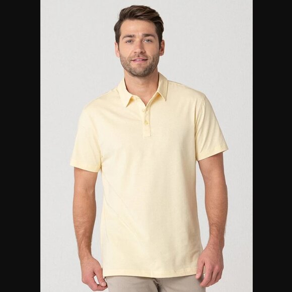Swet Tailor NEW NWT Mens XL Light Yellow All In Polo Shirt Golf Athletic - Picture 1 of 7